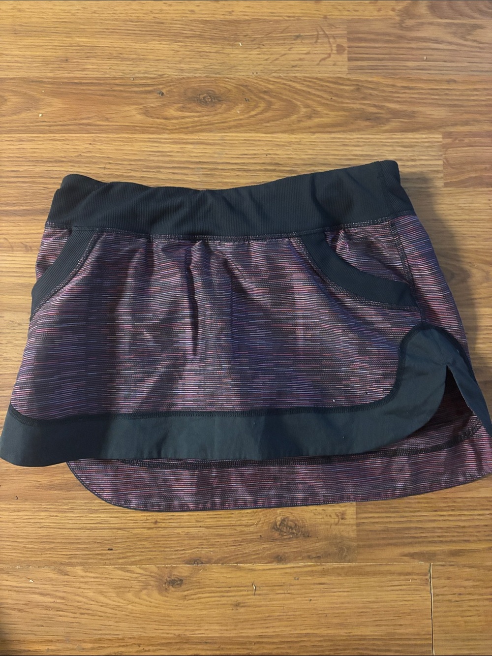 lululemon athletica Black and Purple Space-Dye Athletic Skort